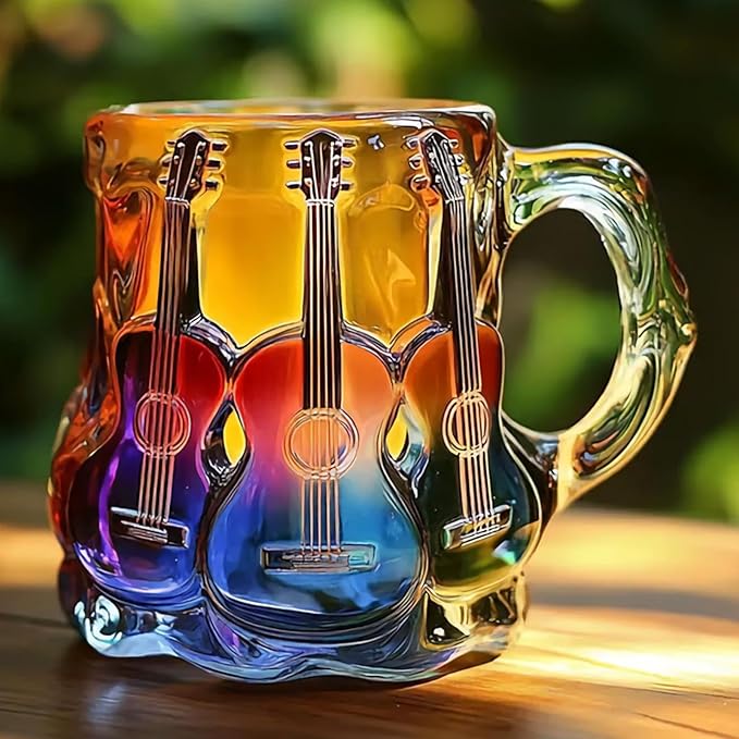 Handmade Mug with 3D Guitar Designs