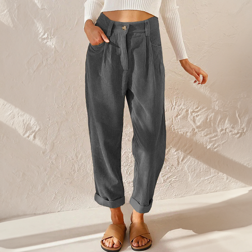 MINA | COMFORTABLE HIGH-WAIST CORDUROY PANTS
