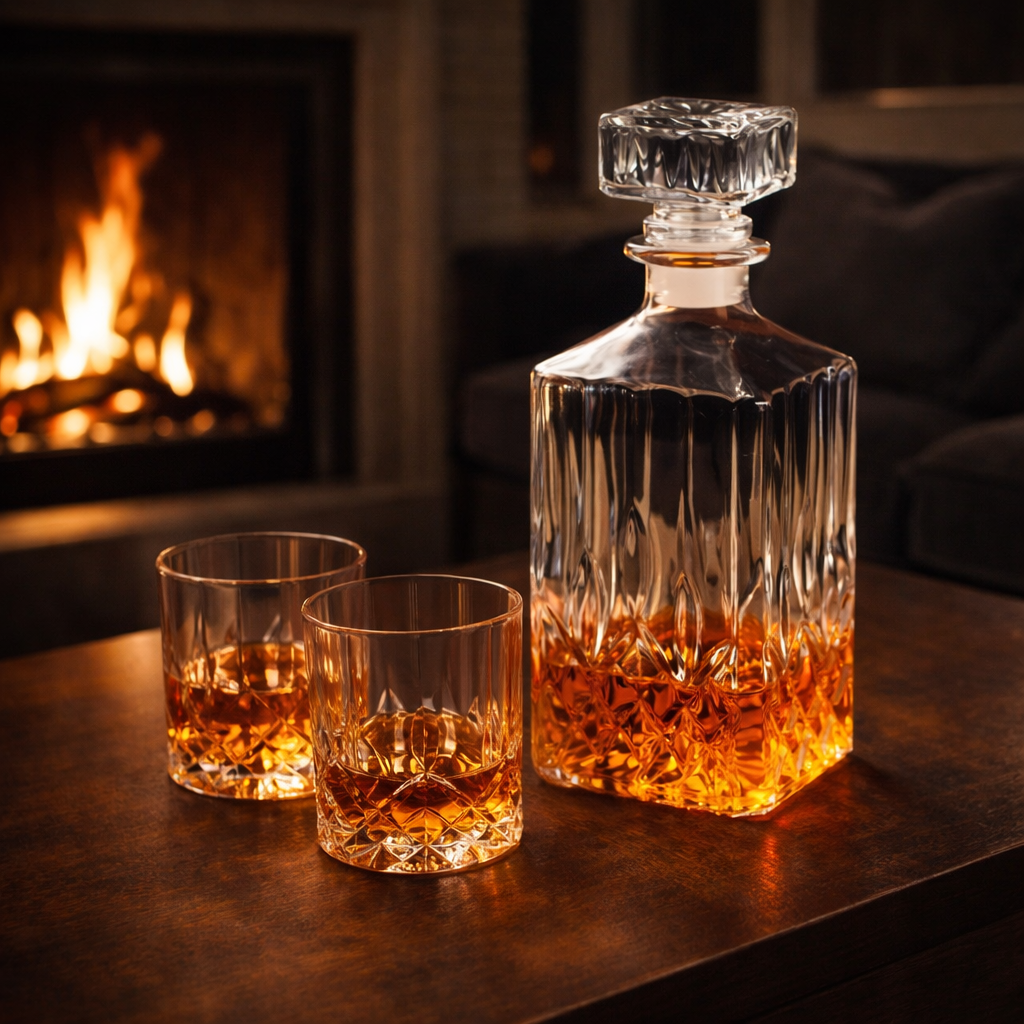 Whiskey Decanter - Set with Bottles and Glasses